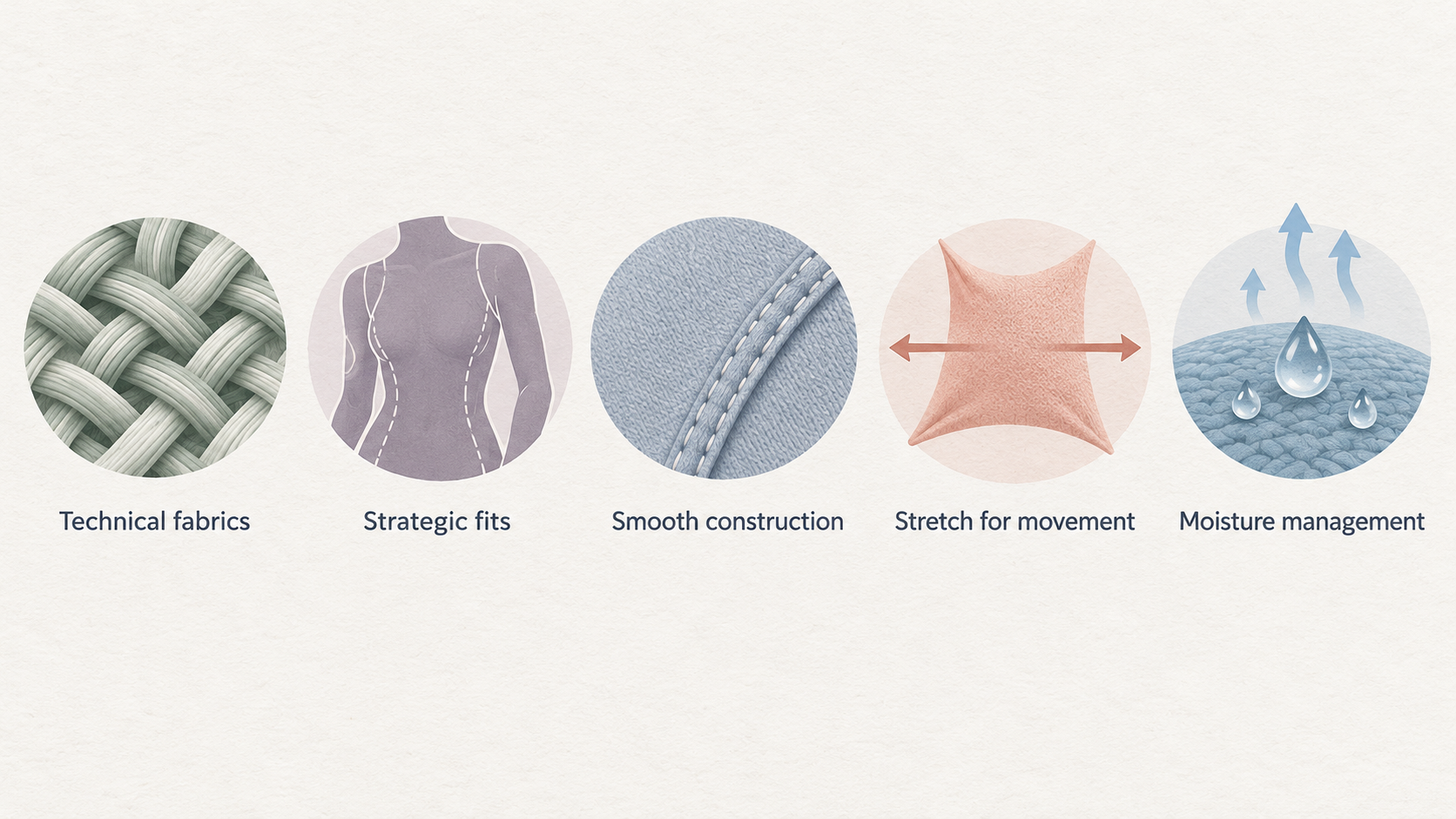 Illustrate the section’s description of Lululemon as a garment-specific range shaped by fabrics, construction, fit and functional features, rather than one uniform product experience.