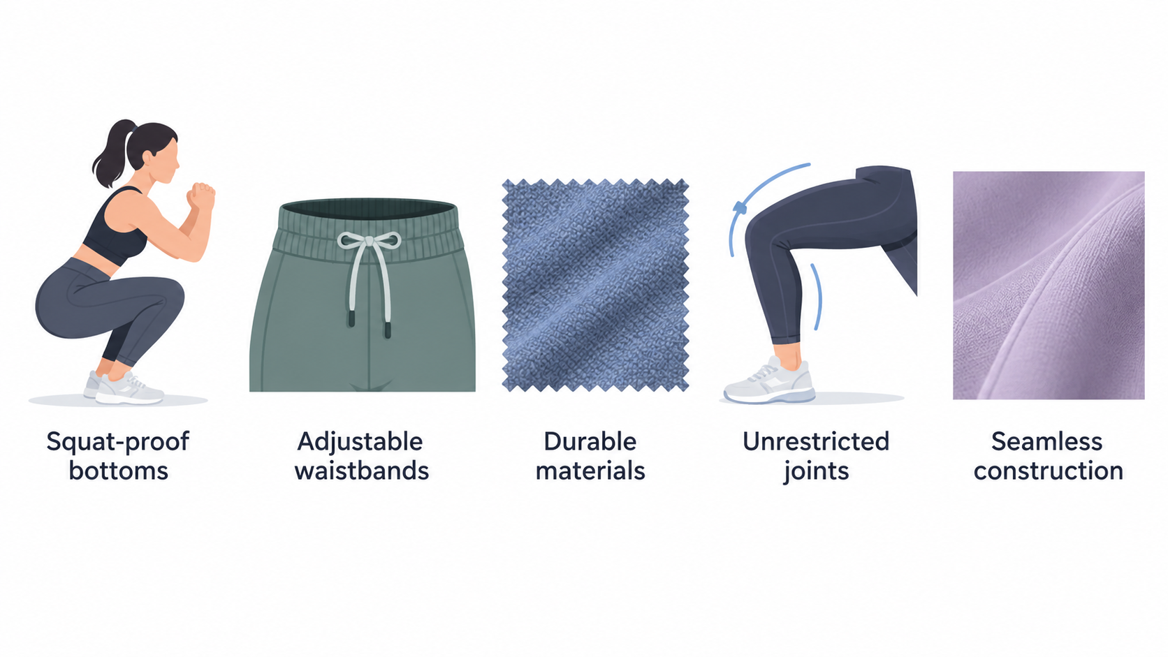 Provide range context with Gymshark apparel categories named in the section: leggings, warm-up essentials and workout underwear. Do not imply that the pictured items have verified technical performance.